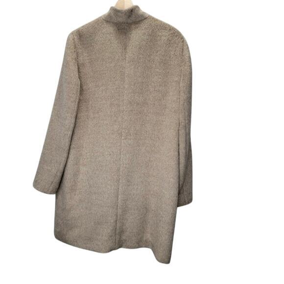 EILEEN FISHER Sheared Suri Alpaca Notched Collar Car Coat 3/4 Length‎ - Picture 7 of 10